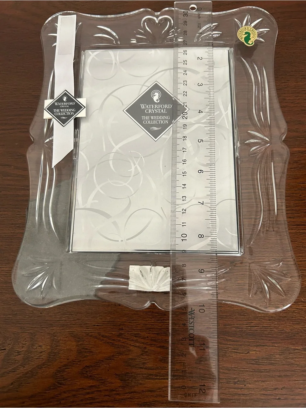 Waterford Crystal The Wedding Collection 5x7 Photo Frame with Swans Heart